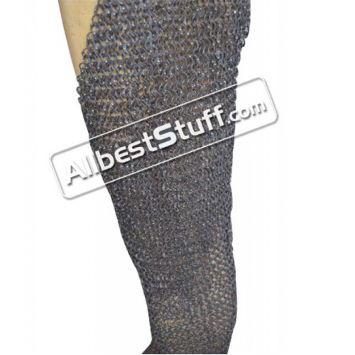 Flat Riveted Stainless Steel Chainmail Legging Large Length 42