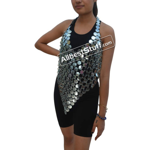 Squamous Sequins Nightclub Party Dress Coin Tops Glitter Party Top