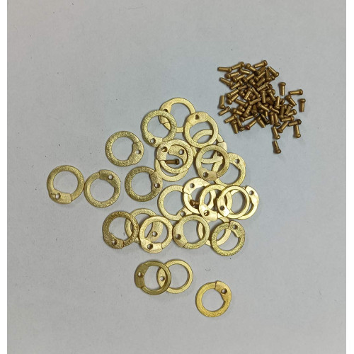 9 MM Flat Brass Rings and Rivets Pack