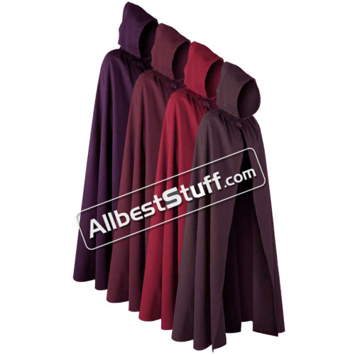 Medieval Historical Outerwear Cotton Cloak with Cape