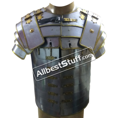 Roman Lorica Segmentata Armor Breastplate Costume Brass Lined Segmenta