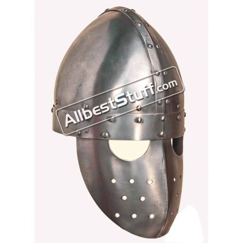 Medieval 12th Century Crusader Spangenhelm with Faceplate