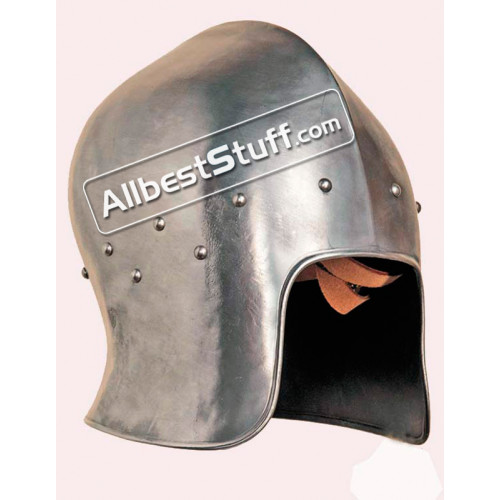 Medieval 15th Century Barbute Helmet Made of 14 Gauge Steel