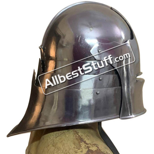 Medieval German Sallet Helmet Strong 14 Gauge Steel Battle Ready