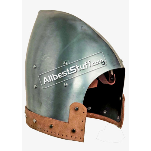 Medieval Bascinet Helmet Made of 14 Gauge Steel